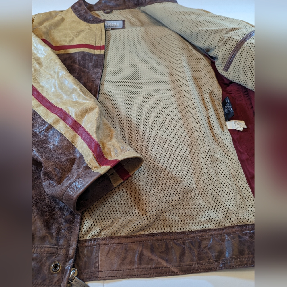 Men's Wilson Leather Jacket M. Julian Ran and Red Like New